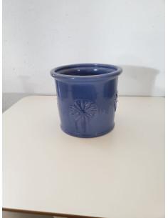 MACETA DE BARRO AZUL