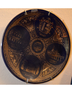 PLATO PEQUEÑO AZUL Y DORADO